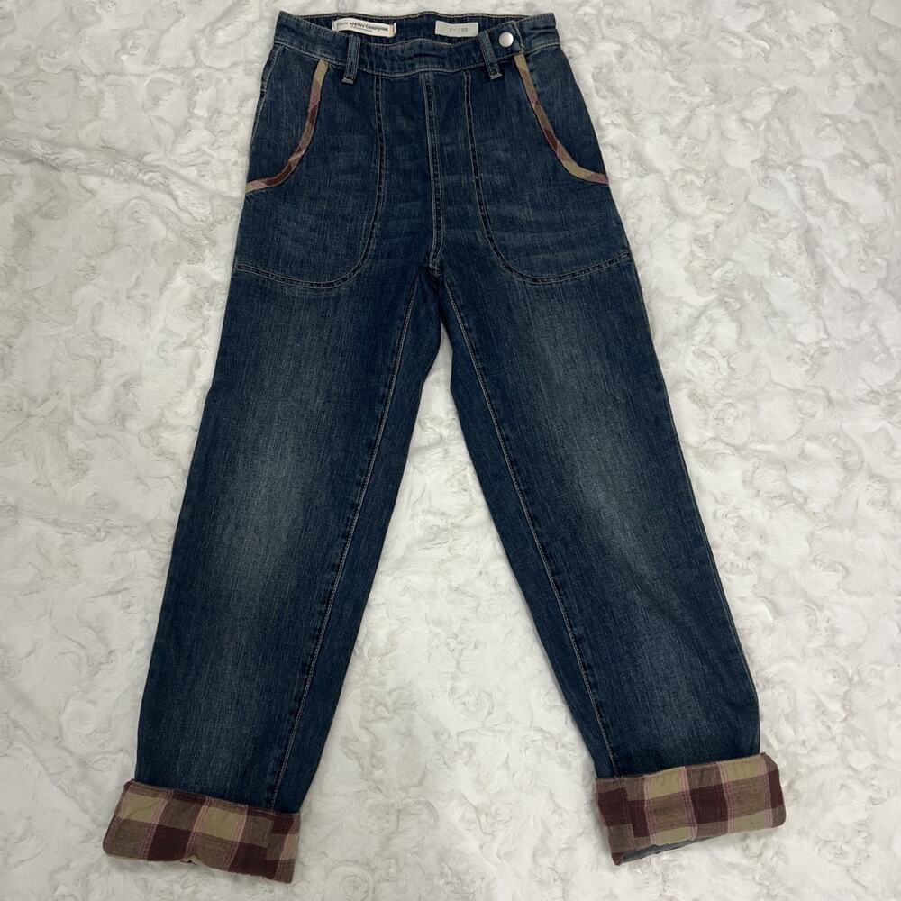 Pilcro Anthropologie Jeans Womens Size 25 High Rise Slim Straight Side Zipper